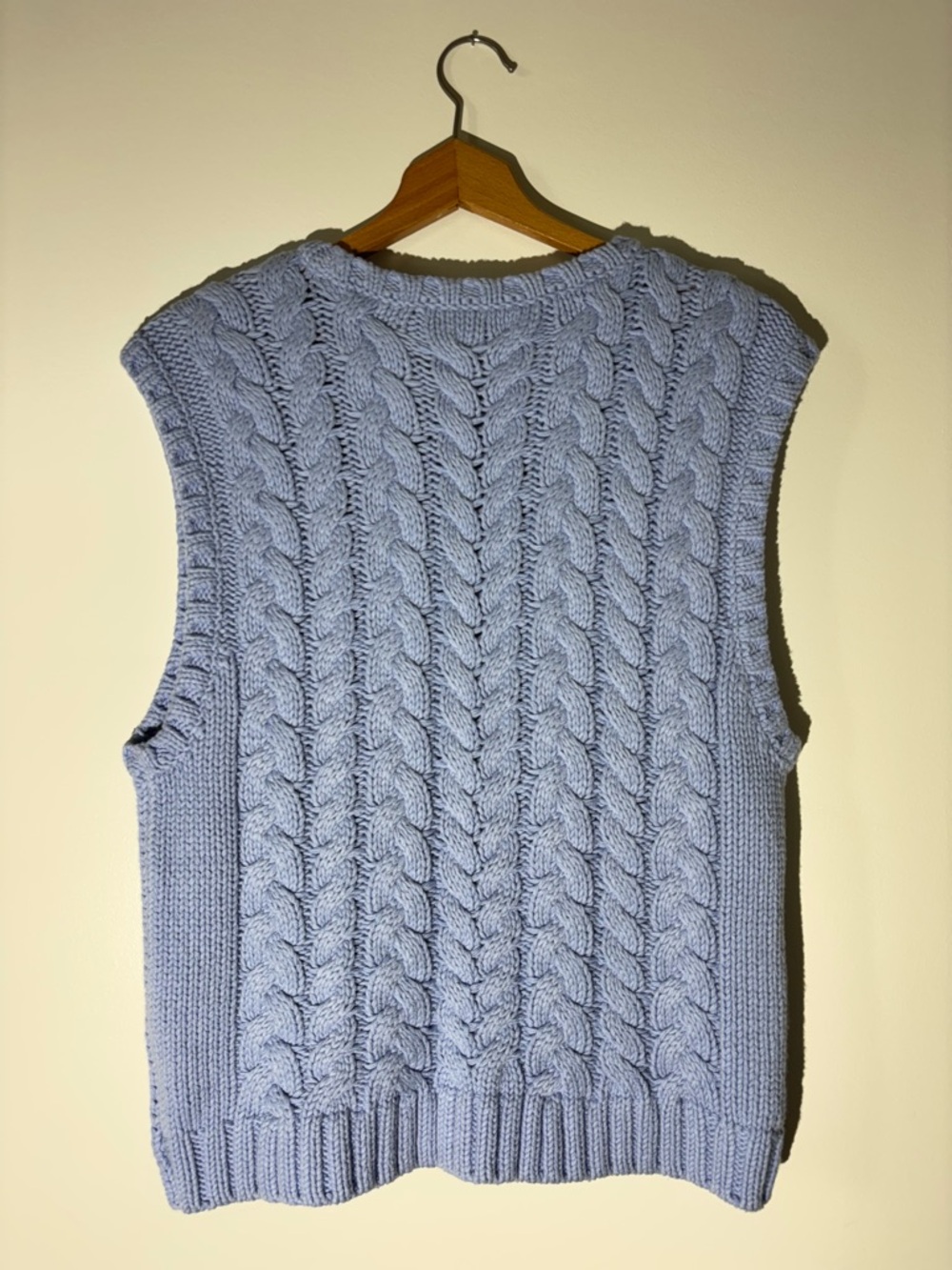 Talbots Petite Cable Knit Sweater Vest — Pale Blue - size Large - Picture 4 of 4